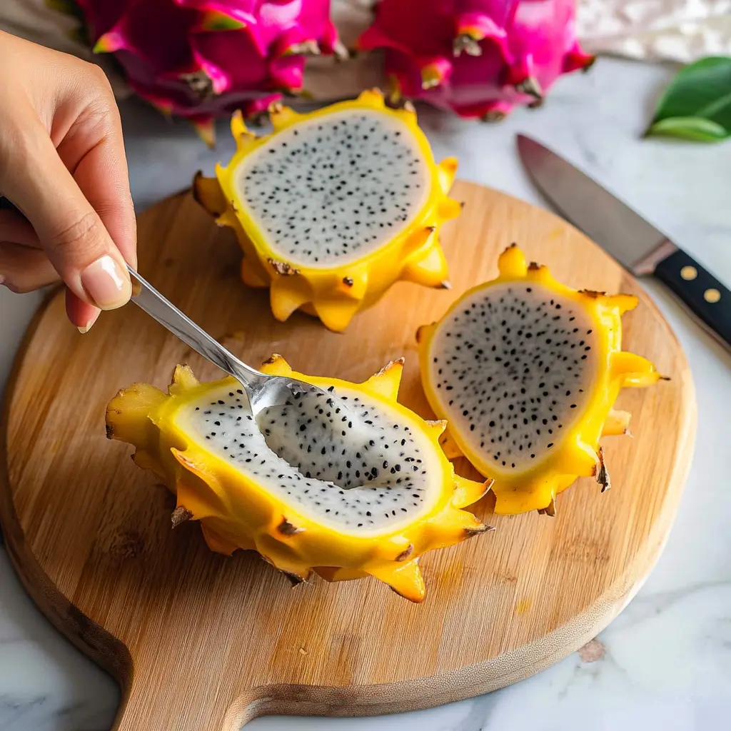 Pitaya Yellow Dragon Fruit: Sweet Health 12 yellow pitaya cutting steps