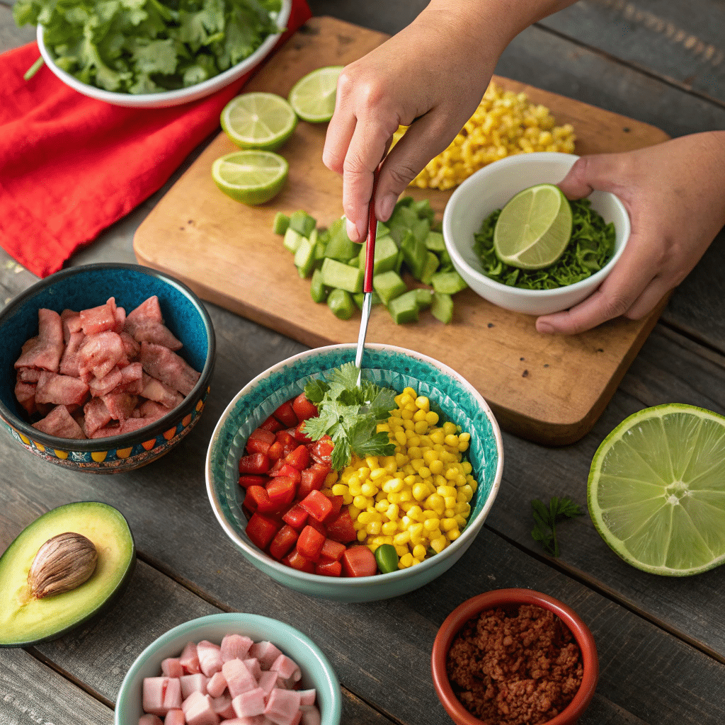 Mexican Inspired Charcuterie Board: Easy, Fun, Flavor 12 mexican charcuterie board step assembly1