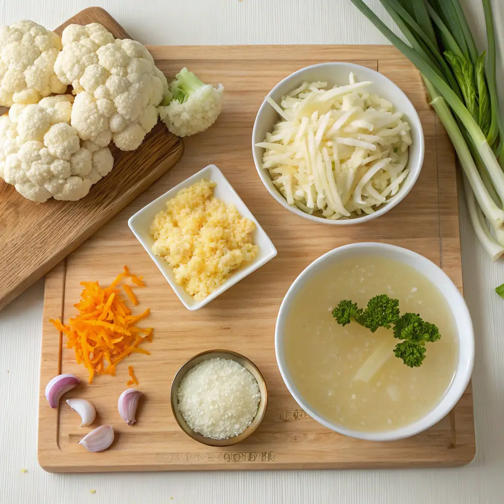 4-Ingredient Loaded Cauliflower Soup – Quick, Creamy & Delicious 2 4 Ingredient Loaded Cauliflower Soup ingredients