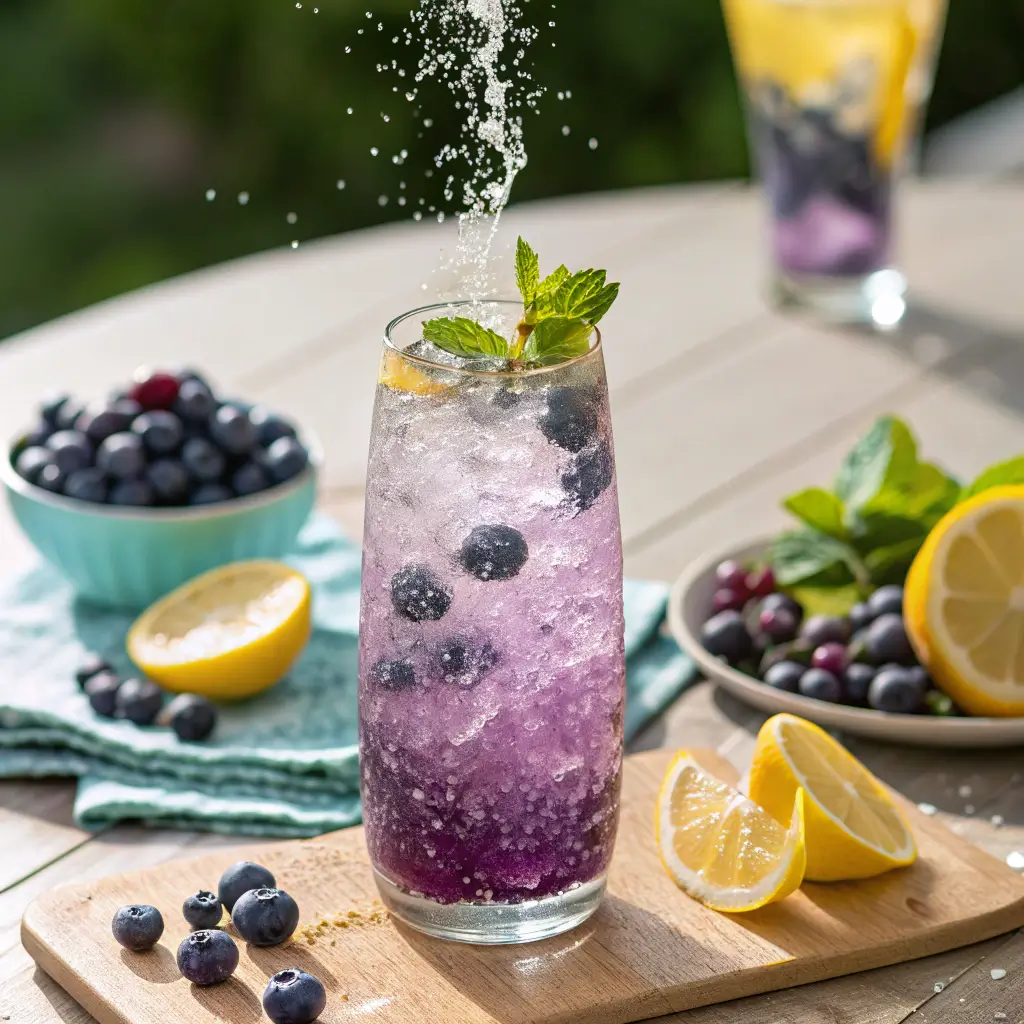 Blueberry Lemon Burst Fruity Mocktail Splash – Refreshing Summer Drink 1 blueberry lemon burst fruity mocktail splash