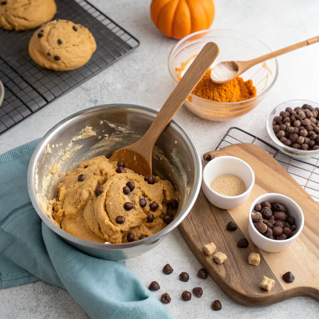 Brown Butter Pumpkin Chocolate Chip Cookies – Soft, Chewy & Fall-Perfect 3 brown butter pumpkin chocolate chip cookies step