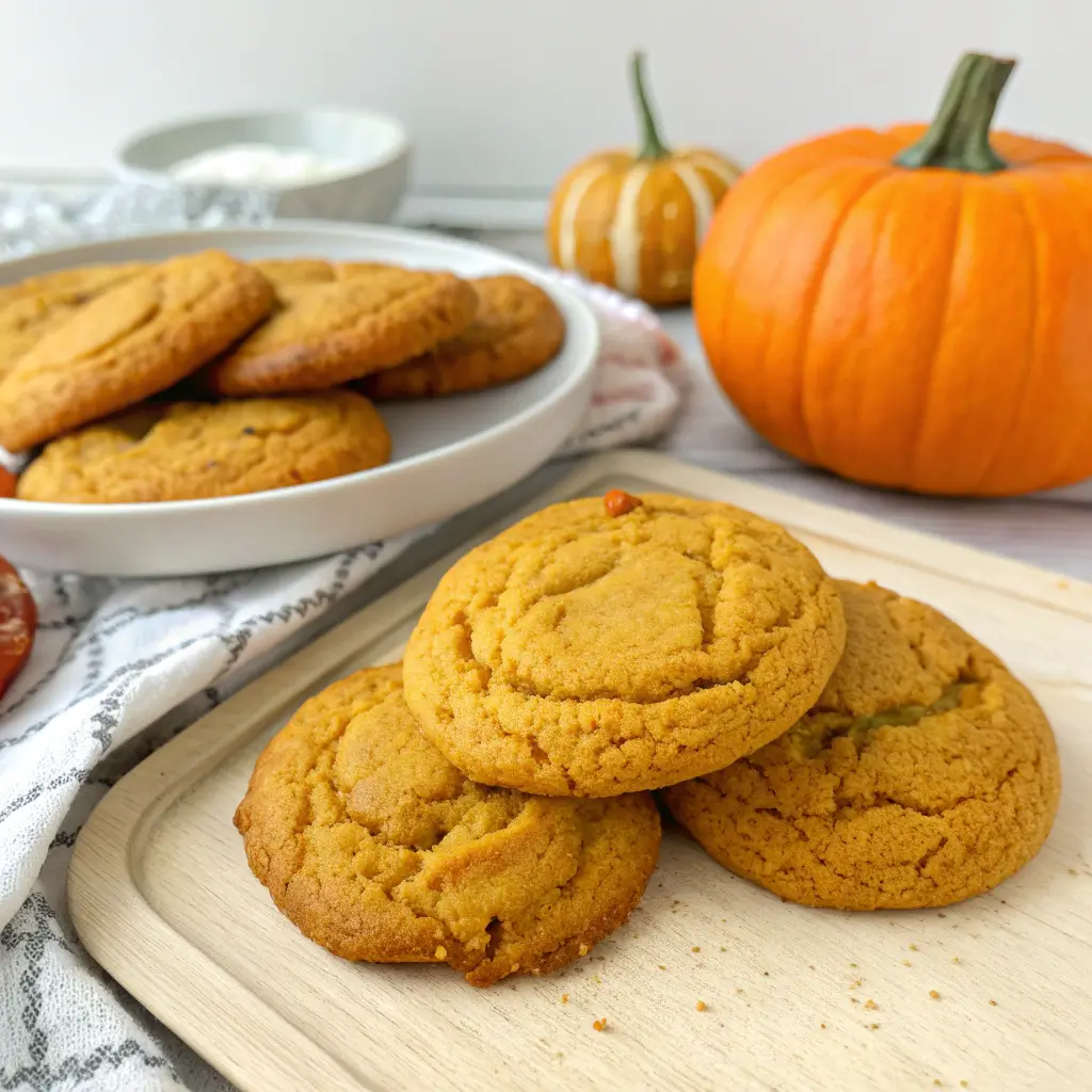 Chewy Pumpkin Cookies – The Perfect Fall Dessert 3 chewy pumpkin cookies served