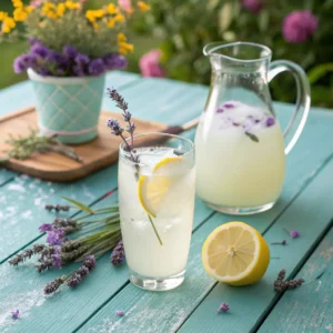 Coconut Lavender Lemonade Mocktail – best Drink 5 Coconut Lavender Lemonade Mocktail served in a tall glass with lavender garnish
