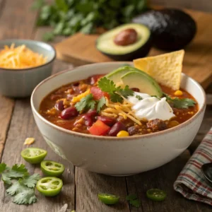 Hearty Taco Soup Recipe with Ground Beef – Flavorful & Filling 2 hearty taco soup with ground beef