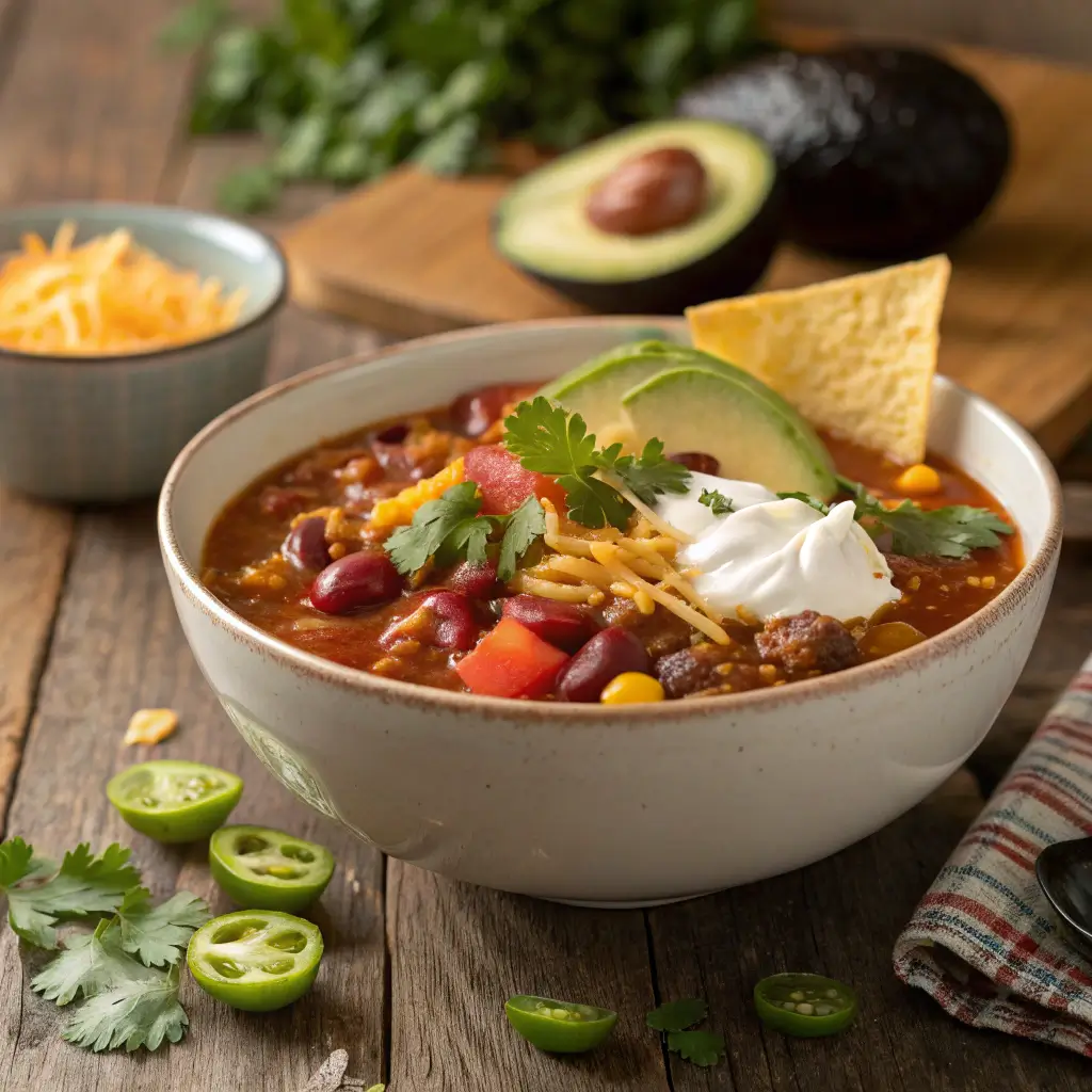 Hearty Taco Soup Recipe with Ground Beef – Flavorful & Filling 1 Hearty Taco Soup Recipe with Ground Beef