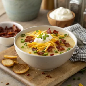 Comforting Loaded Baked Potato Soup – Easy Creamy Recipe 4 loaded baked potato soup