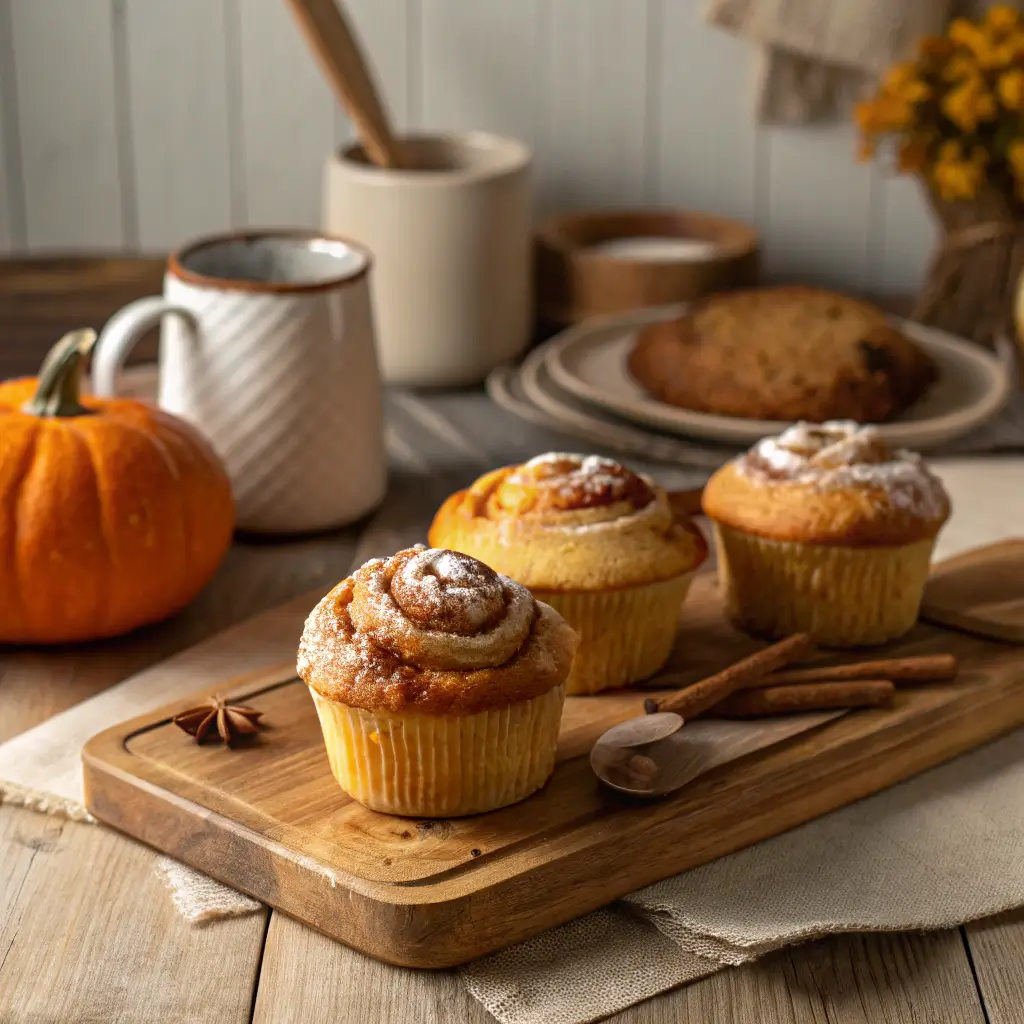 Pumpkin Cinnamon Roll Muffins – Best Easy Fall Treat Recipe 4 pumpkin cinnamon roll muffins glaze