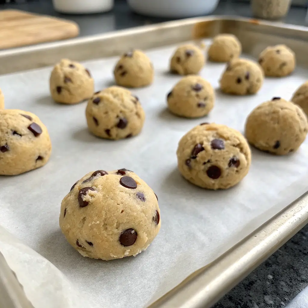 Brown Butter Pumpkin Chocolate Chip Cookies – Soft, Chewy & Fall-Perfect 4 pumpkin cookie dough scoops