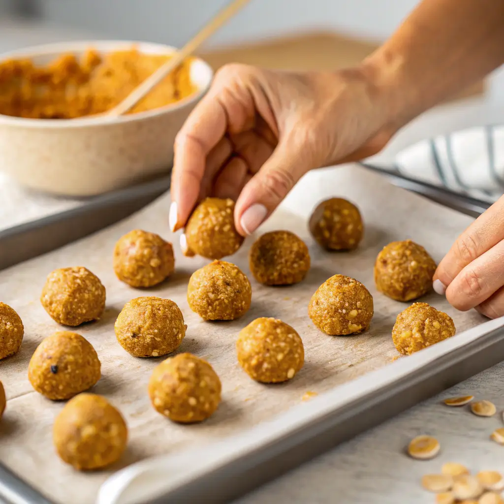 Pumpkin Protein Balls Recipe: Easy, Healthy Snack You’ll Want on Repeat 4 rolling pumpkin protein balls