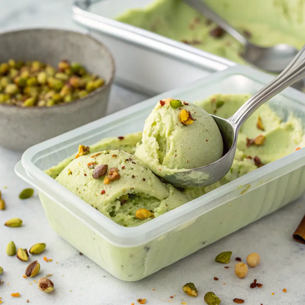Pistachio Froyo Recipe – A Creamy, Nutty Frozen Yogurt Treat 3 miking pastichio froyo