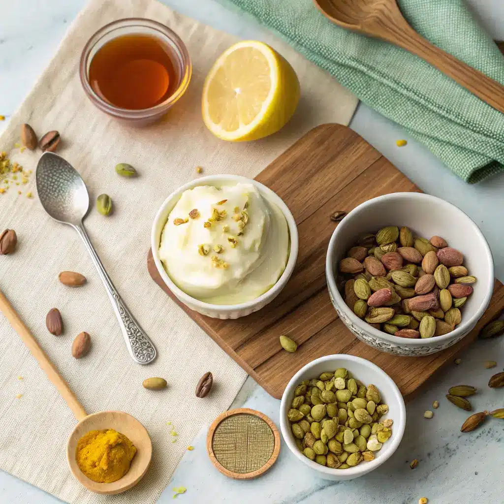 Pistachio Froyo Recipe – A Creamy, Nutty Frozen Yogurt Treat 2 pistachio froyo recipe INGREDIENTS